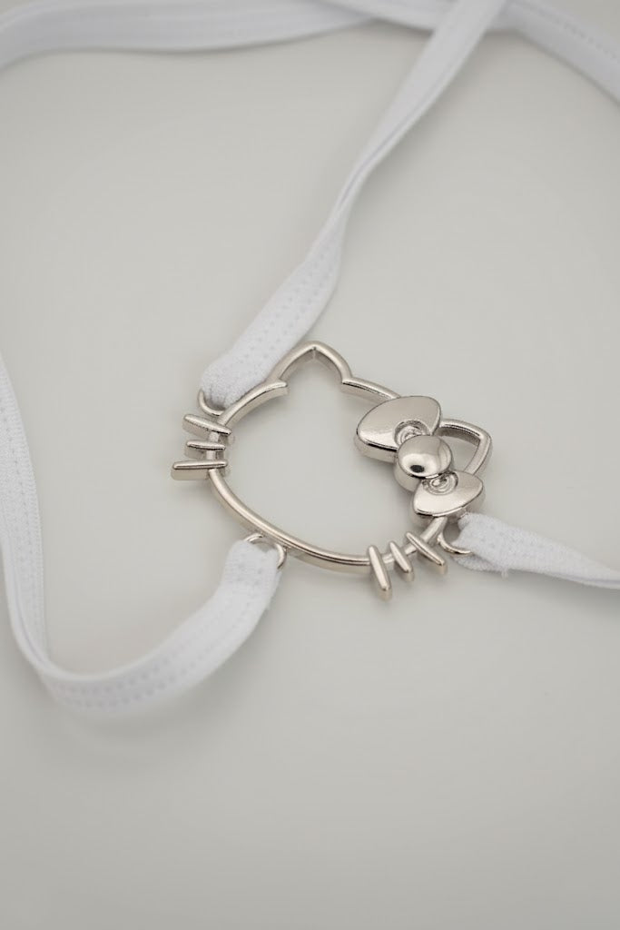Kitty Thong White