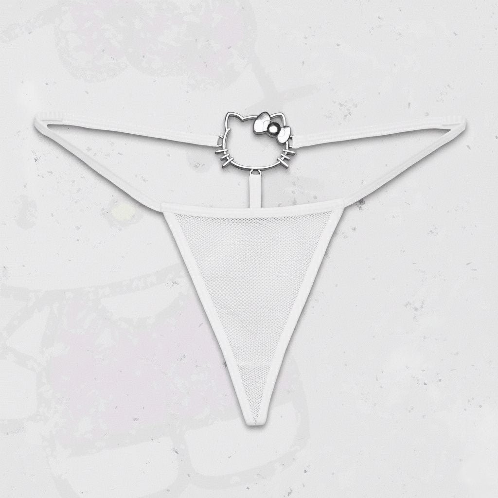 Kitty Thong White
